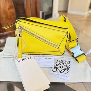 LOEWE Puzzle Mini Bum Bag in Classic Calfskin
